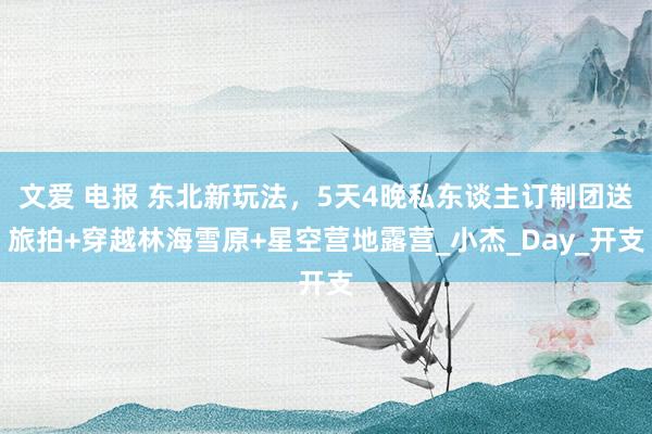 文爱 电报 东北新玩法，5天4晚私东谈主订制团送旅拍+穿越林海雪原+星空营地露营_小杰_Day_开支