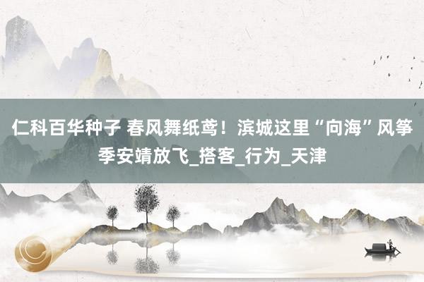 仁科百华种子 春风舞纸鸢！滨城这里“向海”风筝季安靖放飞_搭客_行为_天津