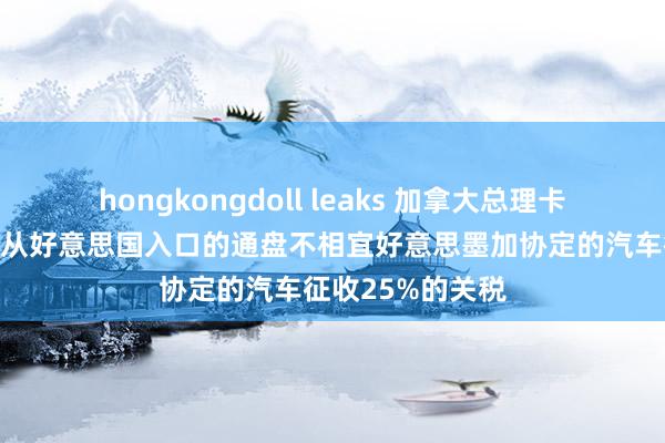 hongkongdoll leaks 加拿大总理卡尼：加拿大将对从好意思国入口的通盘不相宜好意思墨加协定的汽车征收25%的关税