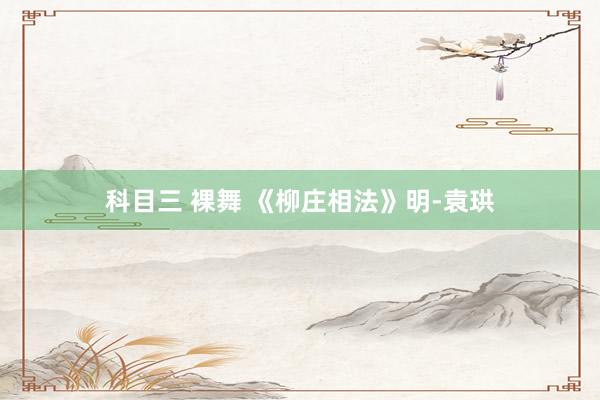 科目三 裸舞 《柳庄相法》明-袁珙