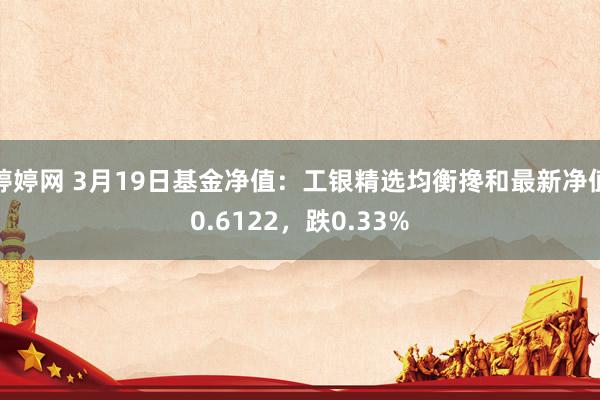 婷婷网 3月19日基金净值：工银精选均衡搀和最新净值0.6122，跌0.33%