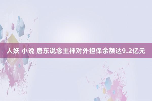人妖 小说 唐东说念主神对外担保余额达9.2亿元