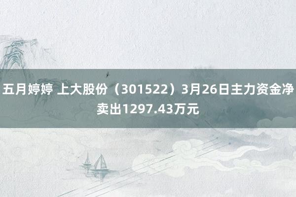 五月婷婷 上大股份（301522）3月26日主力资金净卖出1297.43万元