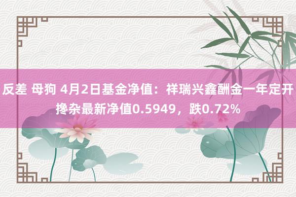 反差 母狗 4月2日基金净值：祥瑞兴鑫酬金一年定开搀杂最新净值0.5949，跌0.72%