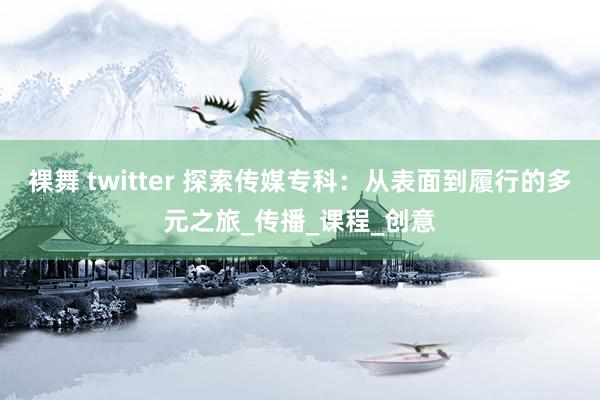 裸舞 twitter 探索传媒专科：从表面到履行的多元之旅_传播_课程_创意