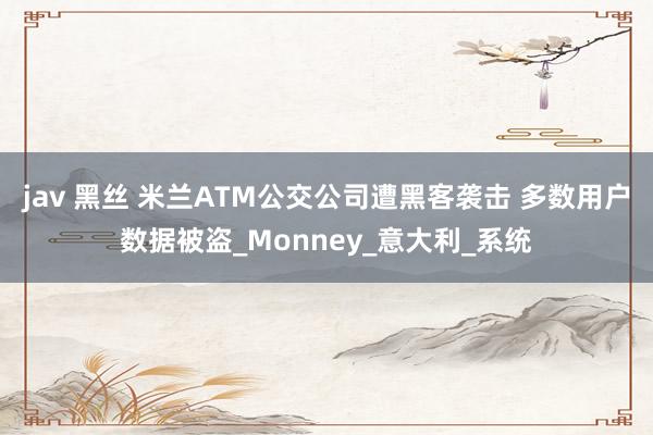 jav 黑丝 米兰ATM公交公司遭黑客袭击 多数用户数据被盗_Monney_意大利_系统