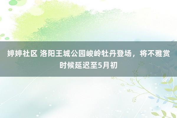 婷婷社区 洛阳王城公园峻岭牡丹登场，将不雅赏时候延迟至5月初