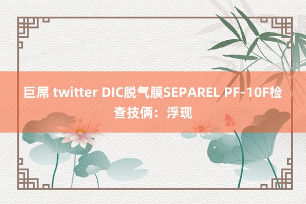 巨屌 twitter DIC脱气膜SEPAREL PF-10F检查技俩：浮现