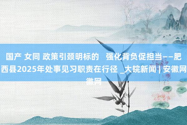 国产 女同 政策引颈明标的   强化背负促担当——肥西县2025年处事见习职责在行径 _大皖新闻 | 安徽网