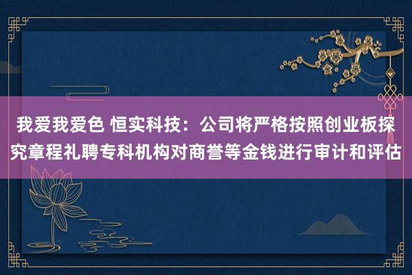 我爱我爱色 恒实科技：公司将严格按照创业板探究章程礼聘专科机构对商誉等金钱进行审计和评估