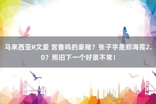 马来西亚#文爱 宫鲁鸣的豪赌？张子宇是郑海霞2.0？照旧下一个好景不常！