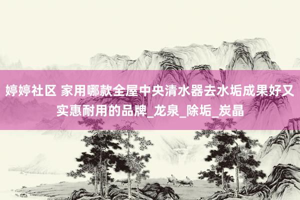 婷婷社区 家用哪款全屋中央清水器去水垢成果好又实惠耐用的品牌_龙泉_除垢_炭晶